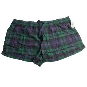 Old Navy Womens Plus Size 3X Cotton Pajama Sleep Lounge Shorts Black Green Watch